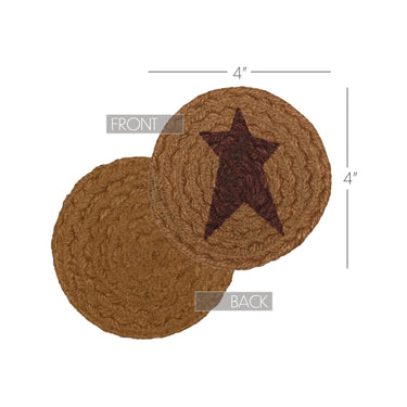 Heritage Farms Star Jute Coaster Set of 6 - The Fox Decor